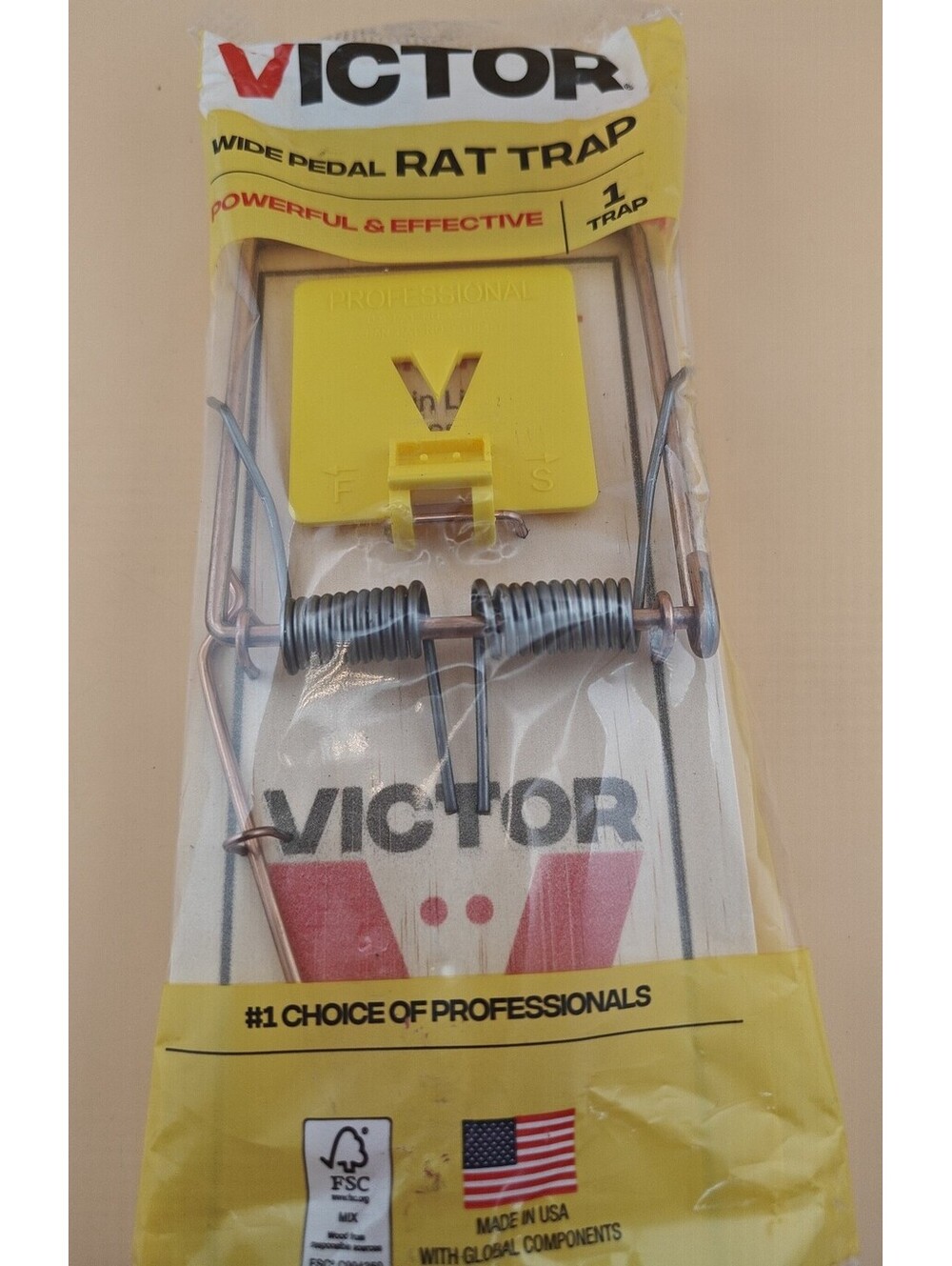 Victor M205 Easy Set 7in Wood Snap Rat Trap Wide Plastic Pedal New in Package